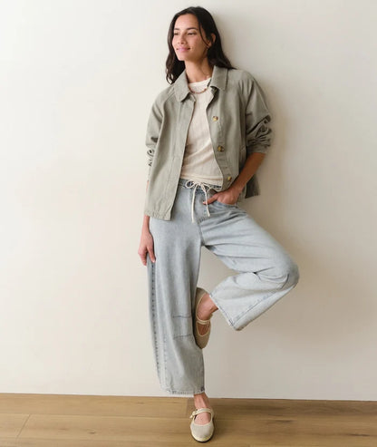 Olivia Cropped Trench Sage