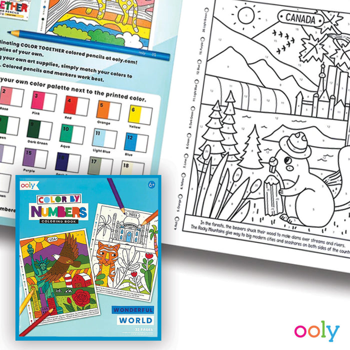 Ooly Color By Numbers Coloring Book Wonderful World