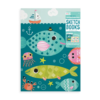 Ooly Doodle Pad Duo Sketchbooks Friendly Fish
