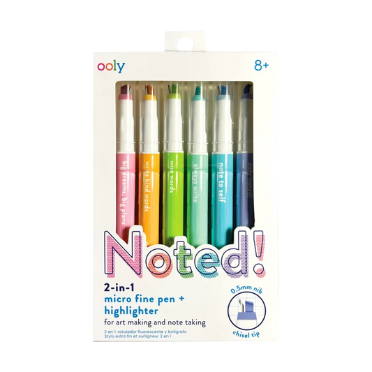 Ooly Noted Micro Fine Pen & Highlighter 6 Pk