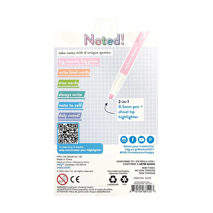 Ooly Noted Micro Fine Pen & Highlighter 6 Pk