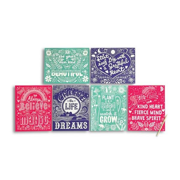 Ooly Scratch & Shine Foil Scratch Art Kit Amazing Affirmations