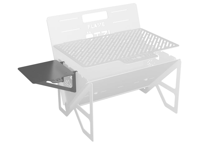 Removable side shelf attachment for a portable outdoor grill