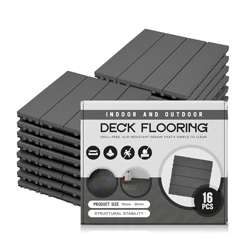 Outdoor Plastic Interlocking Patio Tiles ~6356