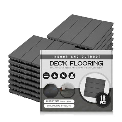 Outdoor Plastic Interlocking Patio Tiles ~6356