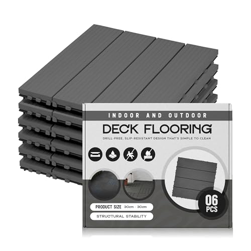 Outdoor Plastic Interlocking Patio Tiles ~6356