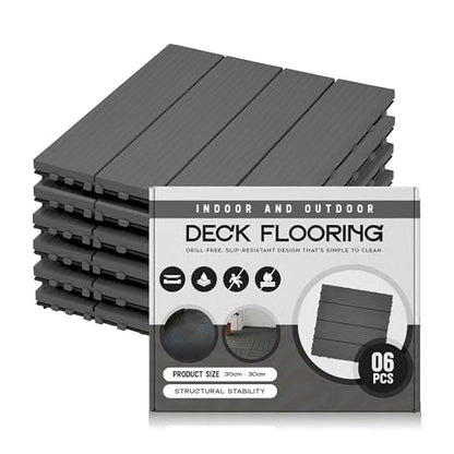 Outdoor Plastic Interlocking Patio Tiles ~6356