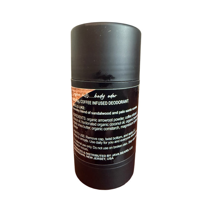 Palo Santo + Sandalwood Coffee-Infused Natural Deodorant – Rustic & Woodsy