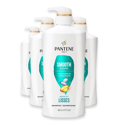 Pantene Smooth & Sleek Shampoo with Pro-Vitamin B5 and Antioxidants - 27.7 oz - 4 Pack