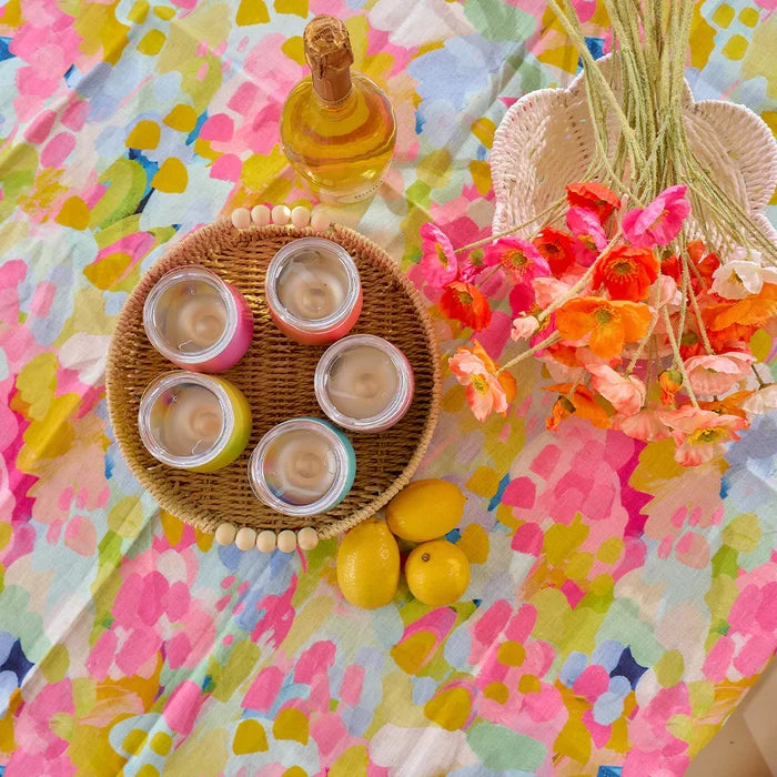 Papier Woven Round Tray - Beaded White