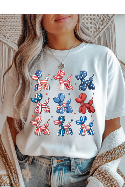 Patriotic Balloon Dogs Graphic Tee