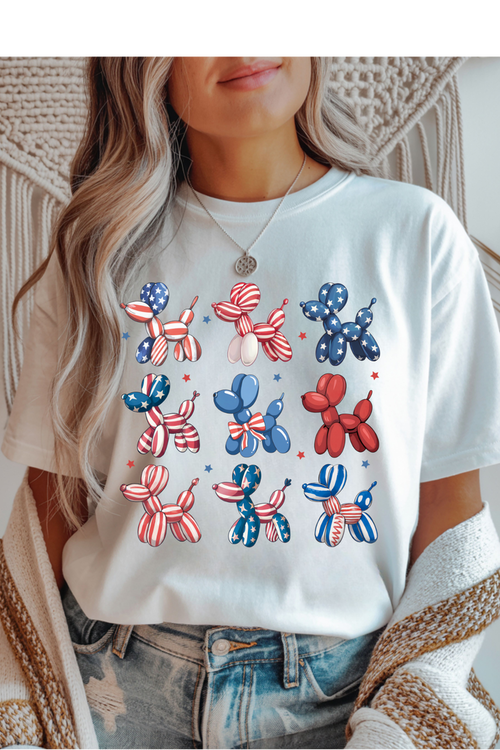 Patriotic Balloon Dogs Graphic Tee