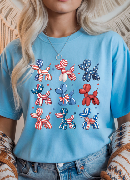Patriotic Balloon Dogs Graphic Tee