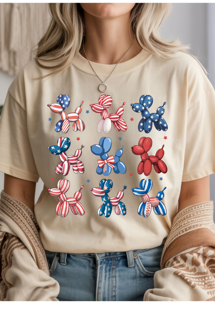 Patriotic Balloon Dogs Graphic Tee
