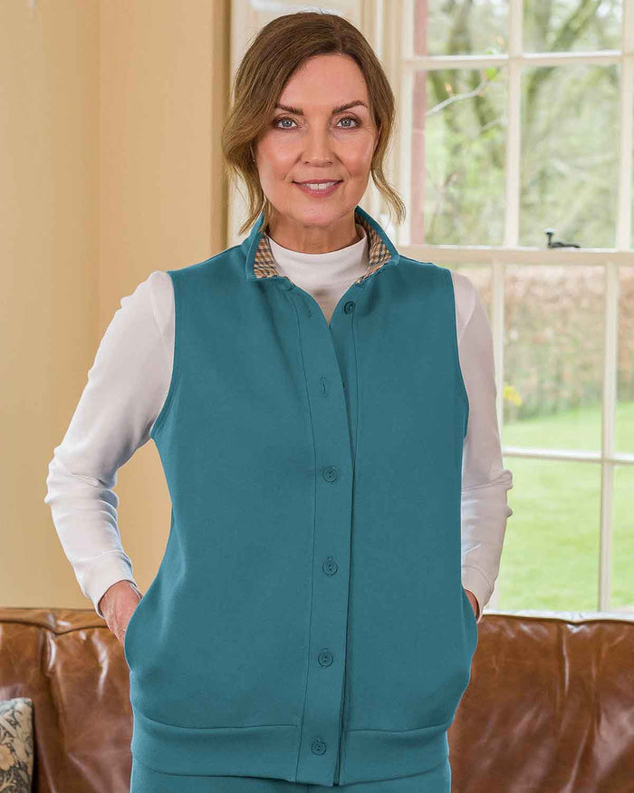 Peebles Cowl Neck Trimmed Ladies Leisure Gilet - Peebles - Country Collection