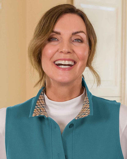 Peebles Cowl Neck Trimmed Ladies Leisure Gilet - Image 2 - Country Collection