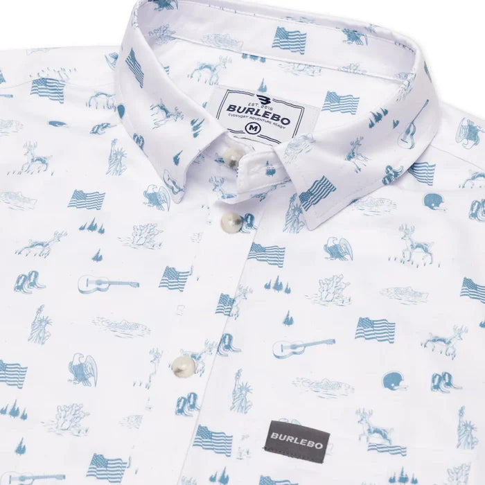 Performance Button Up- America the Great by Burlebo