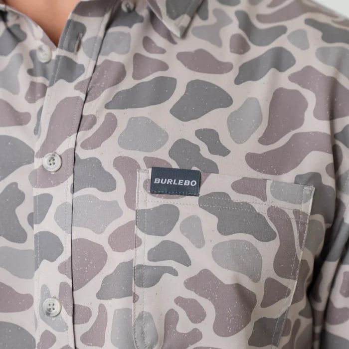 Performance Button Up- Classic Deer Camo by Burlebo
