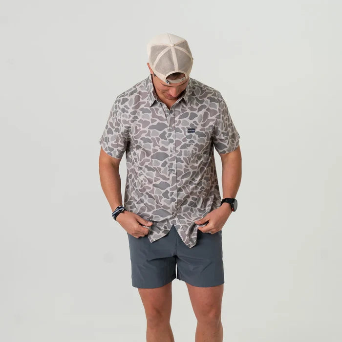 Performance Button Up- Classic Deer Camo by Burlebo