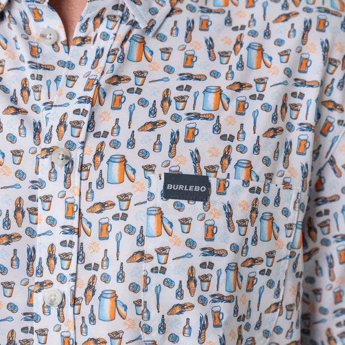Performance Button Up- Crawfish Boil By Burlebo