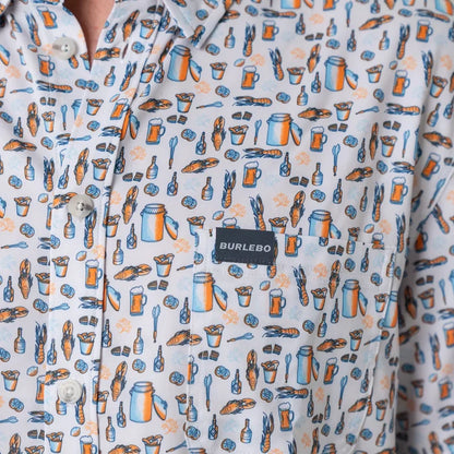 Performance Button Up- Crawfish Boil By Burlebo