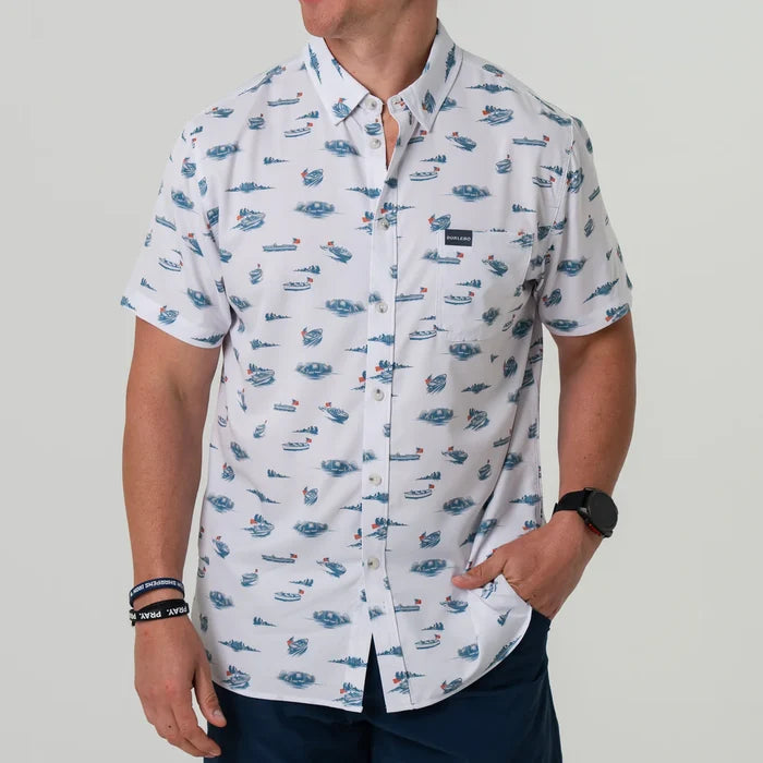 Performance Button Up- Lake Weekend by Burlebo