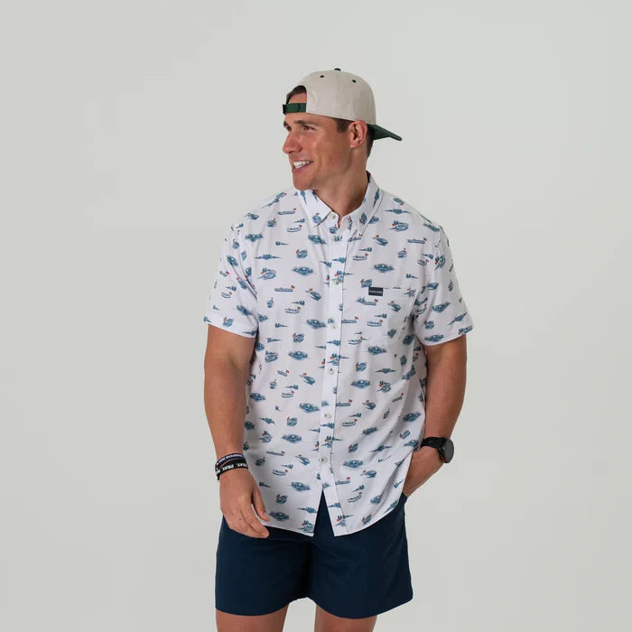 Performance Button Up- Lake Weekend by Burlebo
