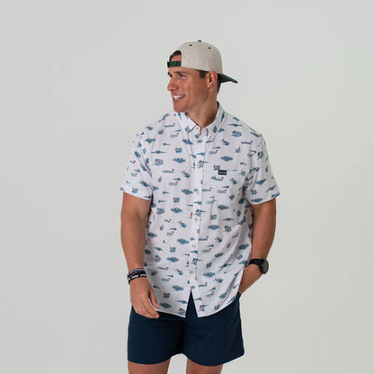 Performance Button Up- Lake Weekend by Burlebo