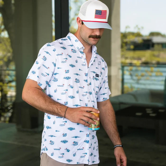 Performance Button Up- Lake Weekend by Burlebo