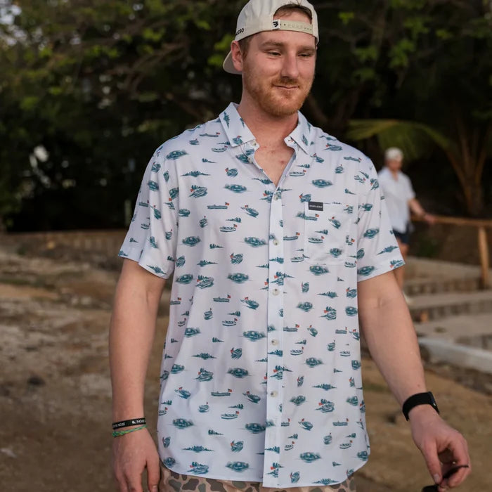 Performance Button Up- Lake Weekend by Burlebo