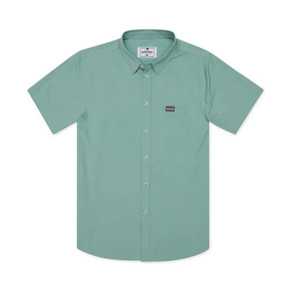 Performance Button Up-Ocean Swell,  by Burlebo