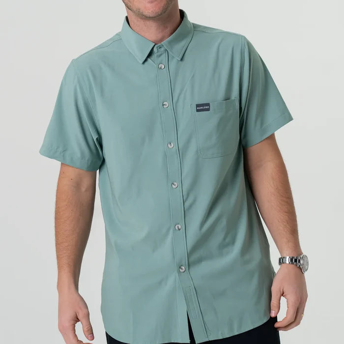 Performance Button Up-Ocean Swell,  by Burlebo