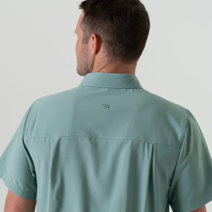 Performance Button Up-Ocean Swell,  by Burlebo
