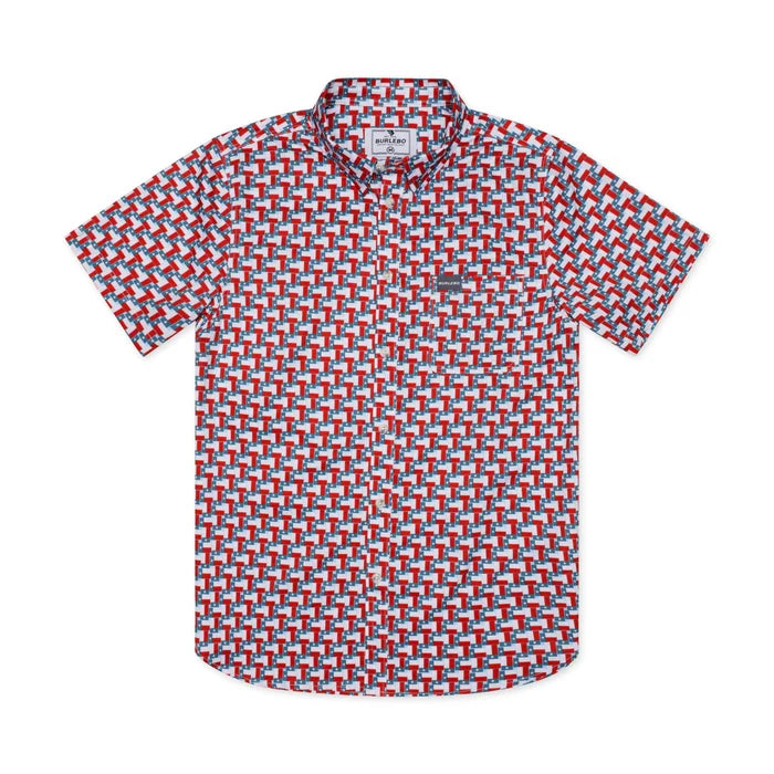Performance Button Up-Texas Flags by Burlebo