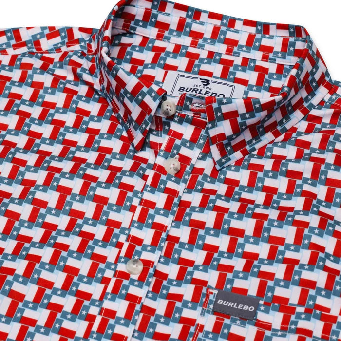 Performance Button Up-Texas Flags by Burlebo