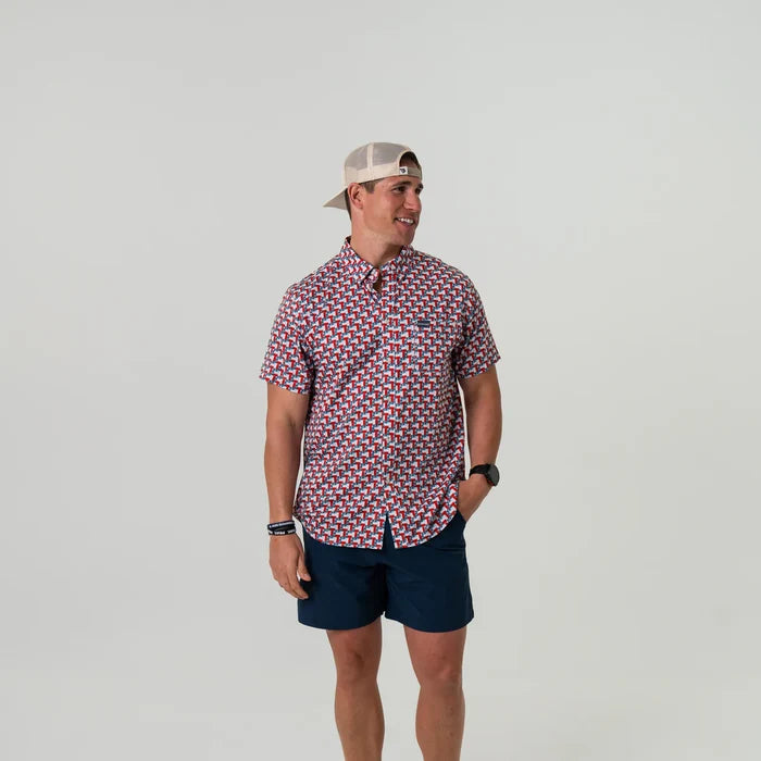 Performance Button Up-Texas Flags by Burlebo