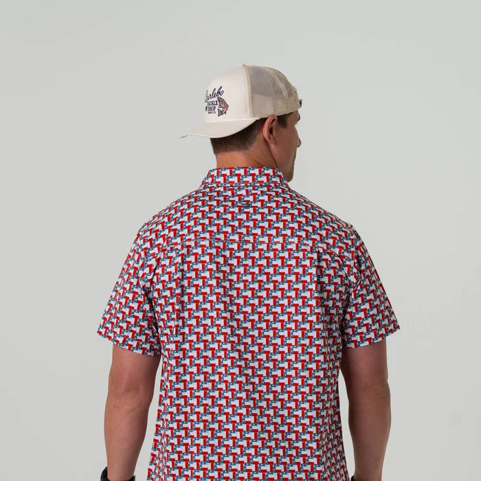 Performance Button Up-Texas Flags by Burlebo