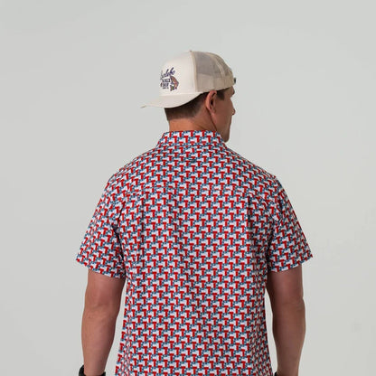 Performance Button Up-Texas Flags by Burlebo