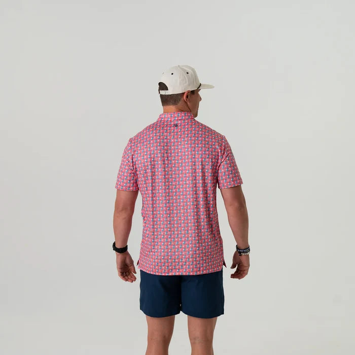 Performance Polo by Burlebo- American Flag Print