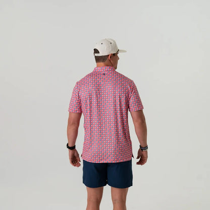 Performance Polo by Burlebo- American Flag Print