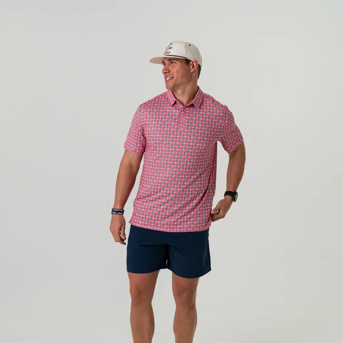 Performance Polo by Burlebo- American Flag Print