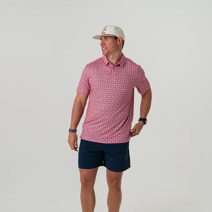 Performance Polo by Burlebo- American Flag Print