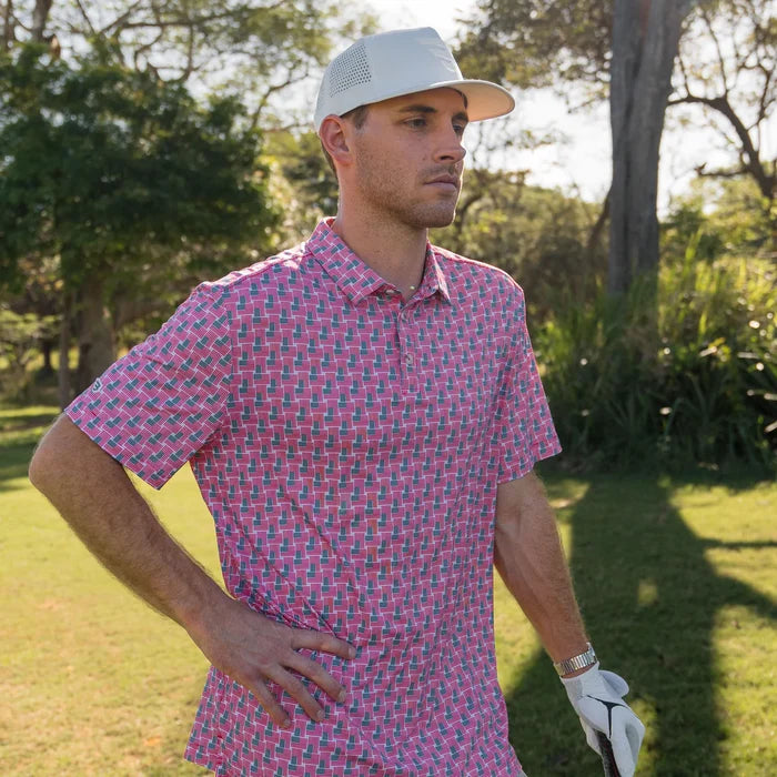 Performance Polo by Burlebo- American Flag Print