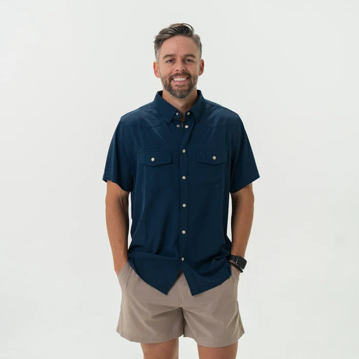 Performance Western Shirt By Burlebo- Navy