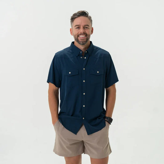 Performance Western Shirt By Burlebo- Navy