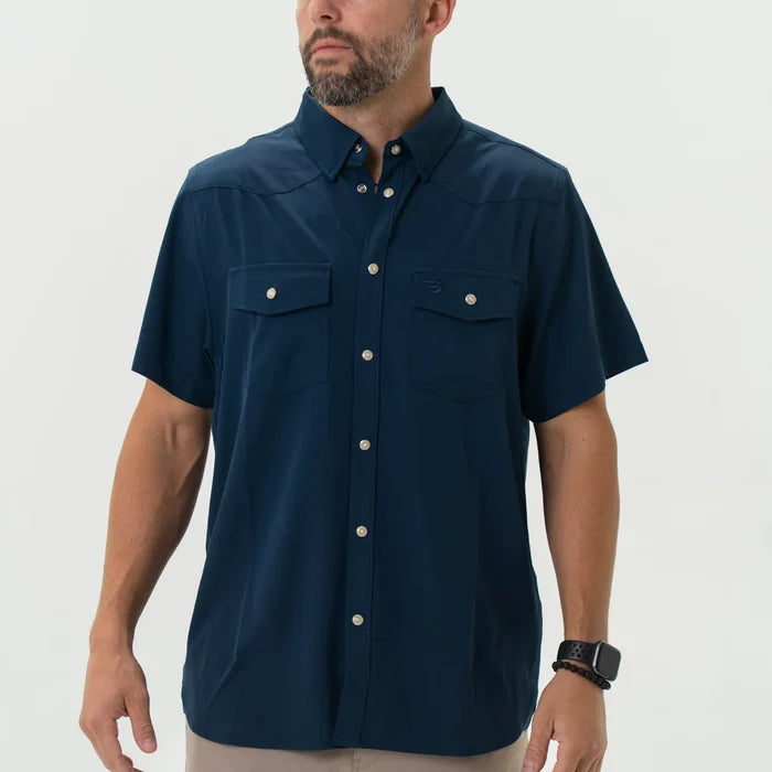 Performance Western Shirt By Burlebo- Navy