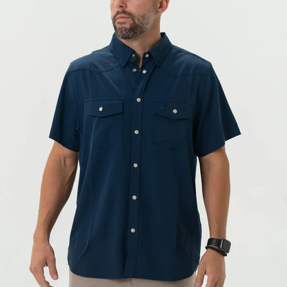 Performance Western Shirt By Burlebo- Navy