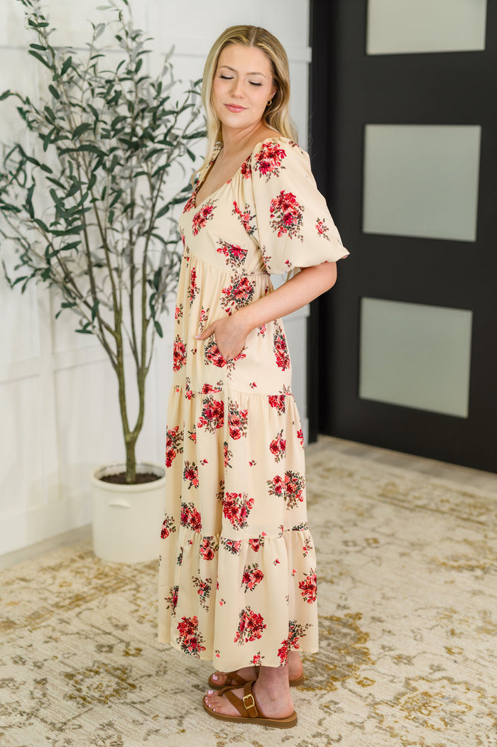 Petals & Postcards Balloon Sleeve Dress