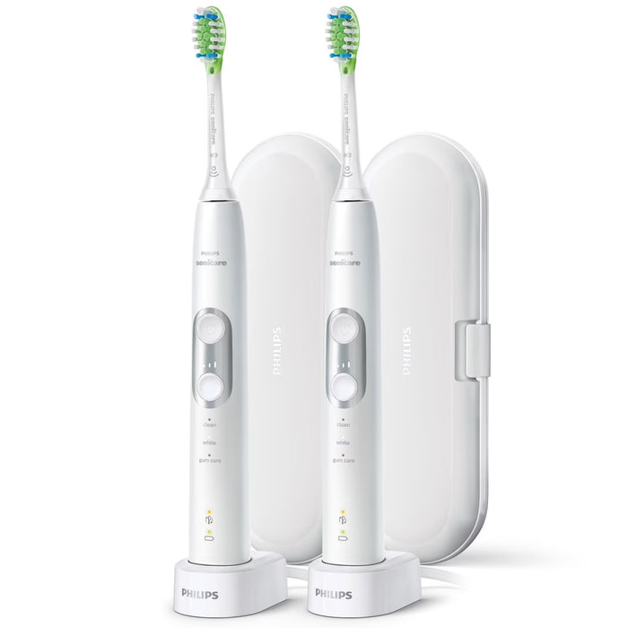 Philips Sonicare 6100 ProtectiveClean Power Toothbrush, White - 2 Pack