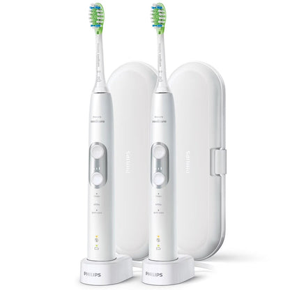 Philips Sonicare 6100 ProtectiveClean Power Toothbrush, White - 2 Pack